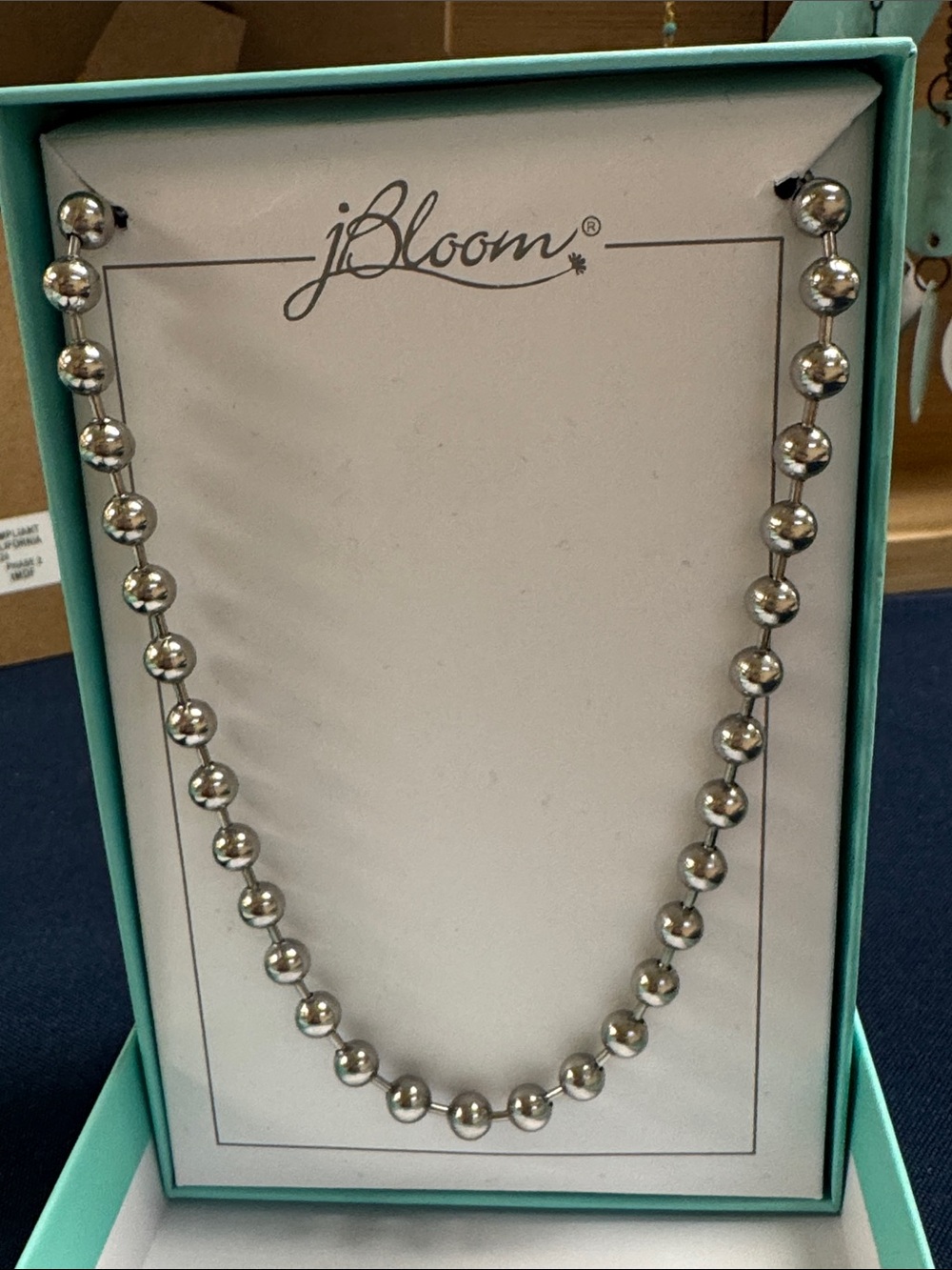JBloom Silver Bead Necklace - Polished Silver Spheres|Stainless Steel